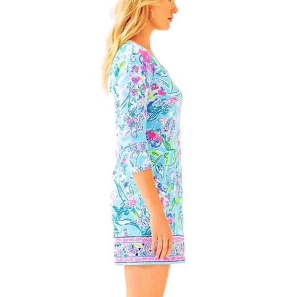 EUC Lilly Pulitzer Beacon Dress Bali Blue Sway This Way Size Small NWT - Picture 5 of 9